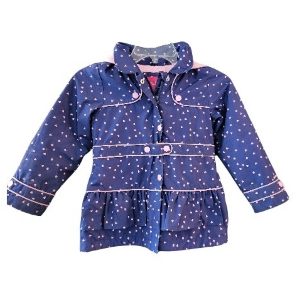 London Fog Kids' Navy Heart Raincoat - Size 6